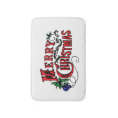 カスタマイズ可能なメリークリスマス バスマット (正面縦)