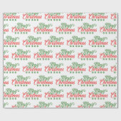 カスタマイズ可能なメリークリスマス ラッピングペーパー (フラット)