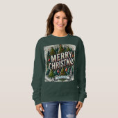 カスタマイズ可能なメリークリスマスTシャツ - 名前を追加 スウェットシャツ (正面フル)