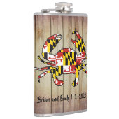 カスタマイズ可能なメリーランドの旗木フラスコ フラスク (右)