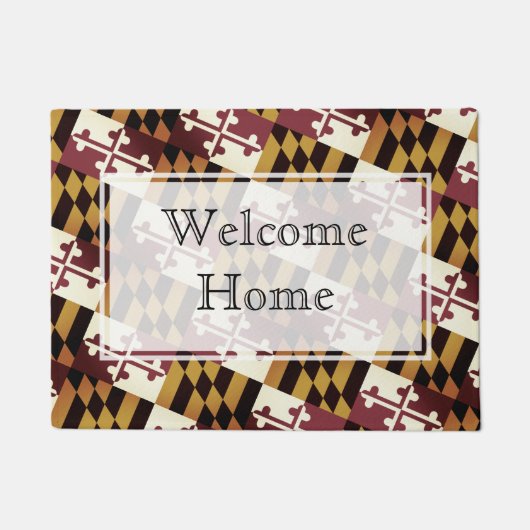 カスタマイズ可能なメリーランドの歓迎された家の玄関マット- ドアマット (正面)
