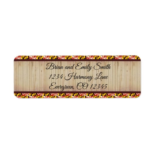 カスタマイズ可能なメリーランド州旗の差出人住所ラベル ラベル (正面)