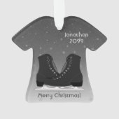 カスタマイズ可能なメンズアイス姿スケートシャツの装飾品 オーナメント (裏面)