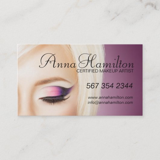 カスタマイズ可能なメーキャップアーティストの名刺 名刺 (正面)