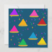 カスタマイズ可能なモダンなホーリー祭りの色 招待状 (裏面)