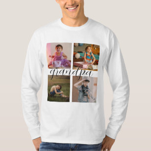 カスタマイズ可能なモダンな4枚の写真コラージュ Tシャツ