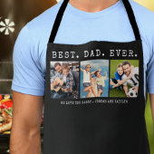 カスタマイズ可能なモダンなBEST DAD EVER 3枚の写真入りギフト エプロン