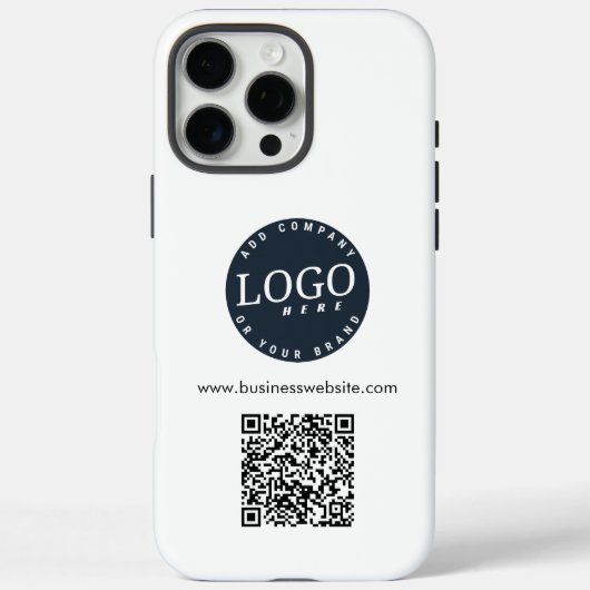 カスタマイズ可能なモダンビジネスロゴQRコード従業員用 Case-Mate iPhoneケース (裏面)