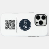 カスタマイズ可能なモダンビジネスロゴQRコード従業員用 Case-Mate iPhoneケース (裏面 (横))