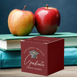 カスタマイズ可能なモダンブルゴーニュ卒業パーティー フェイバーボックス