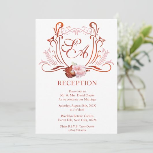 カスタマイズ可能なモダン披露宴レイアウト 招待状 (スタンド正面)