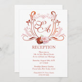 カスタマイズ可能なモダン披露宴レイアウト 招待状 (正面/裏面)