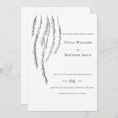 カスタマイズ可能なモダン結婚式招待状 招待状 (正面/裏面)