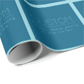 カスタマイズ可能なモダン テキスト | 海 & ロビン エッグ ブルー ラッピングペーパー (ロールコーナー)