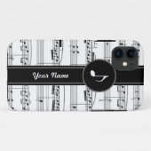 カスタマイズ可能なモノクロの音符 Case-Mate iPhoneケース (裏面(横))