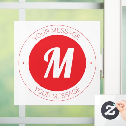 カスタマイズ可能なモノグラムおよび円形文字テンプレート ウィンドウサイン (ホーム)