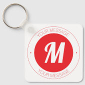 カスタマイズ可能なモノグラムおよび円形文字テンプレート キーホルダー (正面)