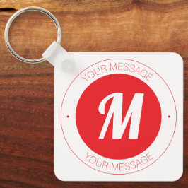 カスタマイズ可能なモノグラムおよび円形文字テンプレート キーホルダー