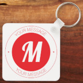 カスタマイズ可能なモノグラムおよび円形文字テンプレート キーホルダー (裏面)