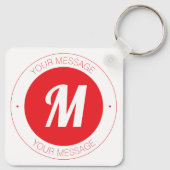 カスタマイズ可能なモノグラムおよび円形文字テンプレート キーホルダー (裏面)