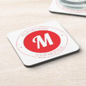 カスタマイズ可能なモノグラムおよび円形文字テンプレート コースター (左側)