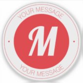 カスタマイズ可能なモノグラムおよび円形文字テンプレート シール (正面)