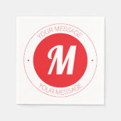 カスタマイズ可能なモノグラムおよび円形文字テンプレート スタンダードカクテルナプキン (正面)