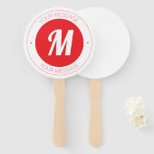 カスタマイズ可能なモノグラムおよび円形文字テンプレート ハンドファン (正面&裏面)