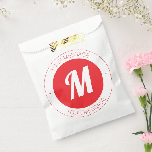 カスタマイズ可能なモノグラムおよび円形文字テンプレート フェイバーバッグ (封をした状態)