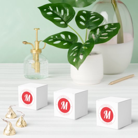 カスタマイズ可能なモノグラムおよび円形文字テンプレート フェイバーボックス (複数)