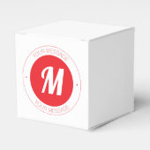 カスタマイズ可能なモノグラムおよび円形文字テンプレート フェイバーボックス (正面サイド)