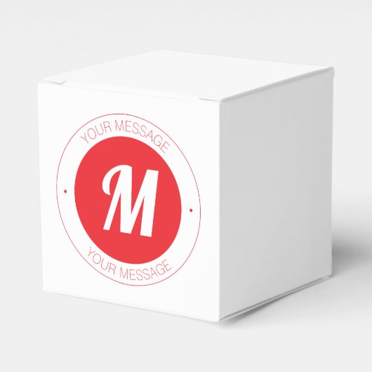 カスタマイズ可能なモノグラムおよび円形文字テンプレート フェイバーボックス (正面サイド)