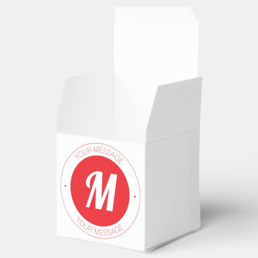 カスタマイズ可能なモノグラムおよび円形文字テンプレート フェイバーボックス (オープン)