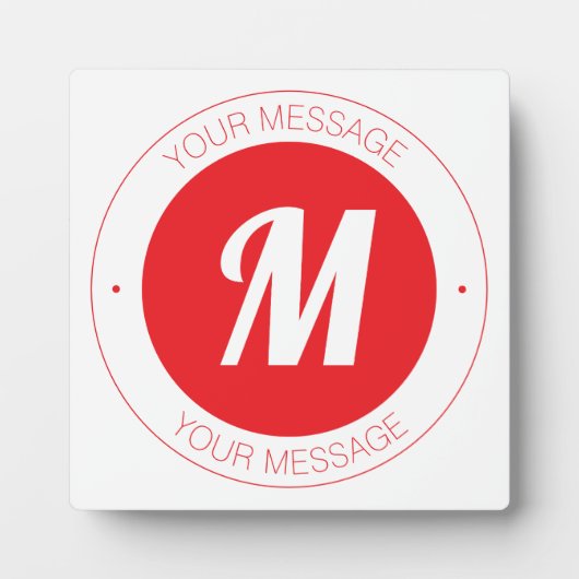 カスタマイズ可能なモノグラムおよび円形文字テンプレート フォトプラーク (正面)