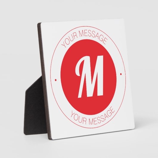 カスタマイズ可能なモノグラムおよび円形文字テンプレート フォトプラーク (正面)