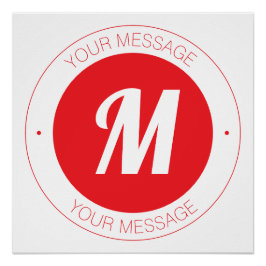 カスタマイズ可能なモノグラムおよび円形文字テンプレート ポスター