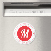 カスタマイズ可能なモノグラムおよび円形文字テンプレート マグネット (インサイチュ (食洗機))