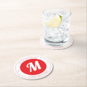 カスタマイズ可能なモノグラムおよび円形文字テンプレート ラウンドペーパーコースター (インサイチュ)