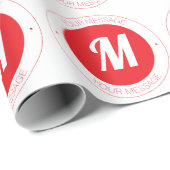 カスタマイズ可能なモノグラムおよび円形文字テンプレート ラッピングペーパー (ロールコーナー)