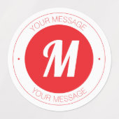 カスタマイズ可能なモノグラムおよび円形文字テンプレート ラベル (デザイン1)