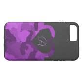 カスタマイズ可能なモノグラムとの紫色の迷彩柄 Case-Mate iPhoneケース (裏面(横))