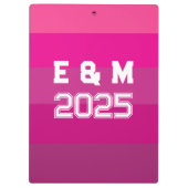 「カスタマイズ可能なモノグラムと年 クリップボード (裏面)