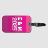 「カスタマイズ可能なモノグラムと年 ラゲッジタグ (正面横)