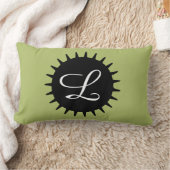 カスタマイズ可能なモノグラムのなセージグリーン ランバークッション (ブランケット)