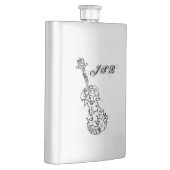 カスタマイズ可能なモノグラムを引出すバイオリンの黒いライン フラスク (右)