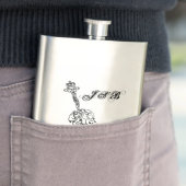 カスタマイズ可能なモノグラムを引出すバイオリンの黒いライン フラスク (インサイチュ)