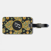 カスタマイズ可能なモノグラムを持つ黄色のひまわり ラゲッジタグ (裏面横)