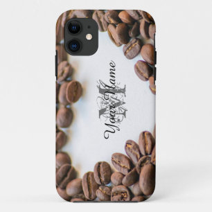 カスタマイズ可能なモノグラムコーヒーホリックの電話ケース！ iPhone 11 ケース
