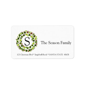 カスタマイズ可能なモノグラムラベルクリスマス ラベル