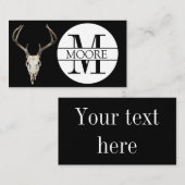 カスタマイズ可能なモノグラム名鹿のスカルアントラー 名刺 (正面/裏面)